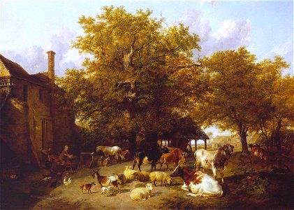 Thomas Sidney Cooper (1803-1902) - Milking Time - Study of a Farm-Yard near Canterbury - N00435 - National Gallery