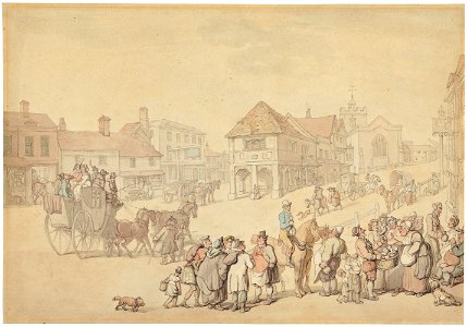 Thomas rowlandson the market-place barnet north london105949)