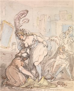Thomas Rowlandson - The Actresses Dressing Room at Drury Lane - Google Art Project. Free illustration for personal and commercial use.