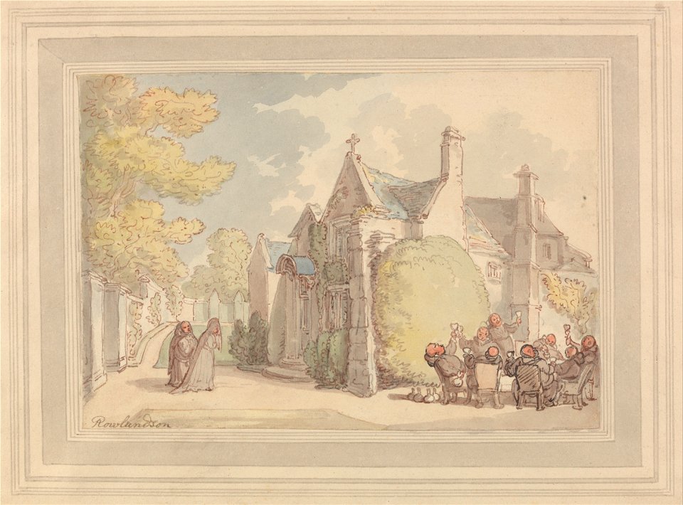 Thomas Rowlandson - Monks Carousing outside a Monastery - Google Art Project