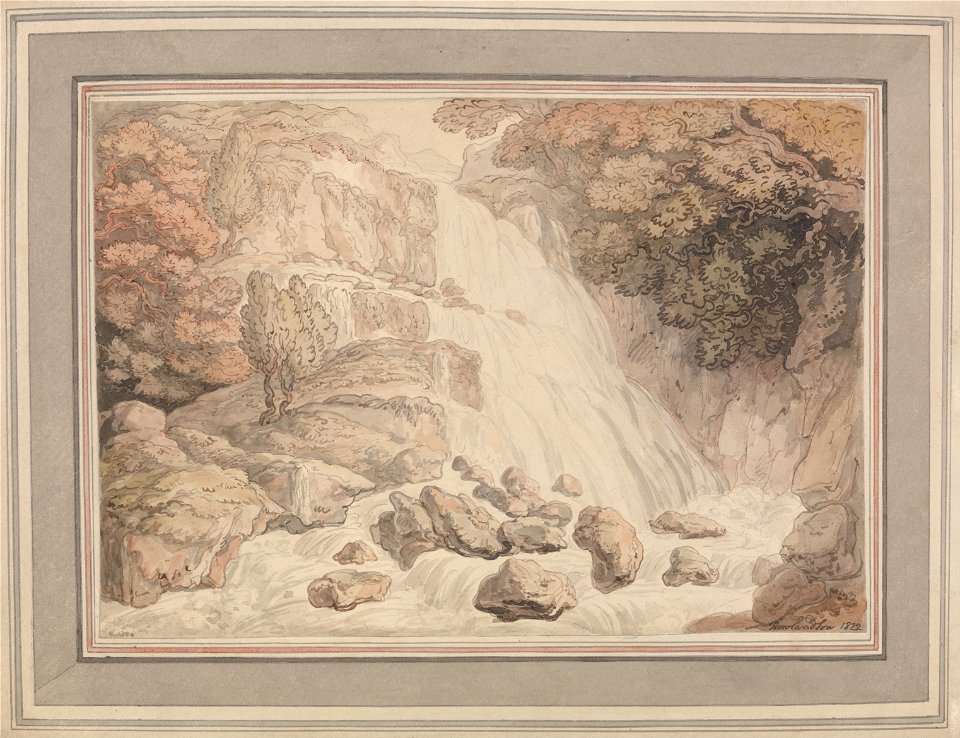 Thomas Rowlandson - A High Waterfall - Google Art Project