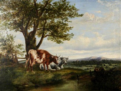 Thomas Sidney Cooper (1803-1902) - Highland Cattle by a Stream - 1319332 - National Trust