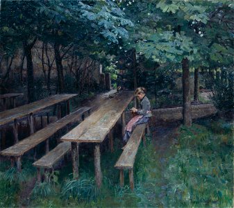 Thomas Theodor Heine - Wirtsgarten in Dachau - G 11244 - Lenbachhaus