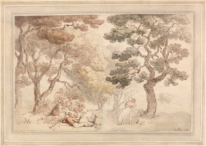 Thomas Rowlandson - The Picnic - Google Art Project. Free illustration for personal and commercial use.