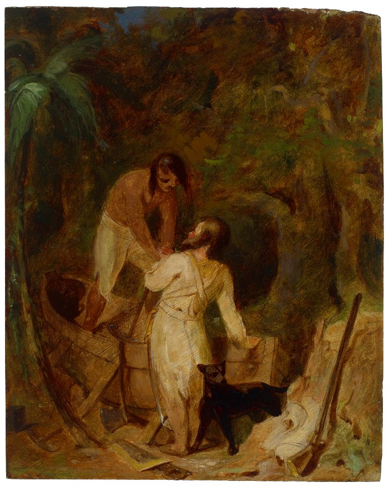 Thomas Sully - Boat Building by Robinson Crusoe and Friday - 28.11 - Museum of Fine Arts