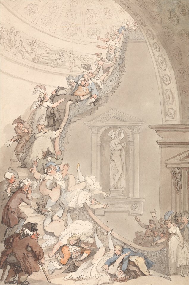 Thomas Rowlandson - The Exhibition Stare-Case, Somerset House - Google Art Project
