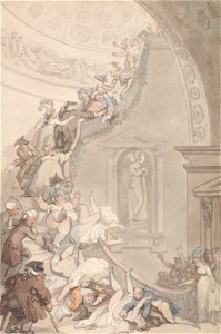 Thomas Rowlandson - The Exhibition Stare-Case, Somerset House - Google Art Project