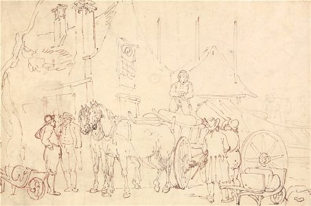 Thomas Rowlandson - Loading a Waggon - Google Art Project