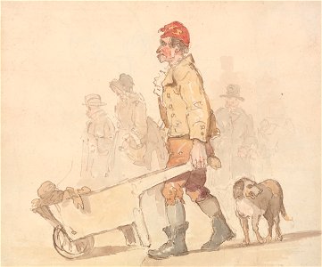 Thomas Rowlandson - Man with Barrow and dog - Google Art Project. Free illustration for personal and commercial use.