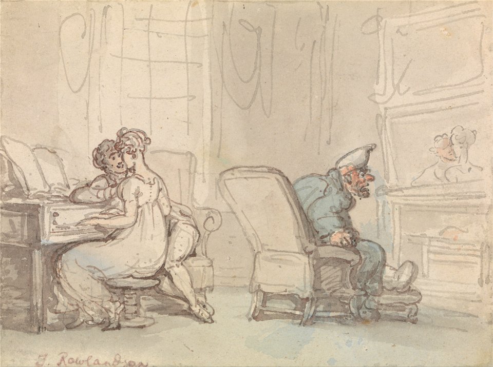 Thomas Rowlandson - Reflections, or the Music Lesson - Google Art Project
