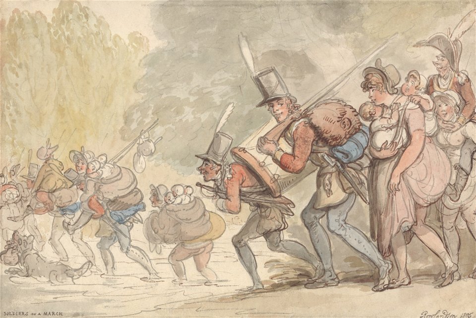 Thomas Rowlandson - Soldiers on a March - Google Art Project