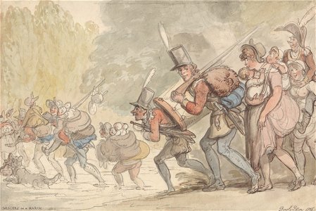 Thomas Rowlandson - Soldiers on a March - Google Art Project. Free illustration for personal and commercial use.