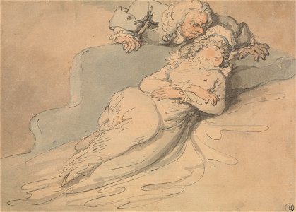 Thomas Rowlandson - Sleeping Woman Watched by a Man - Google Art Project. Free illustration for personal and commercial use.