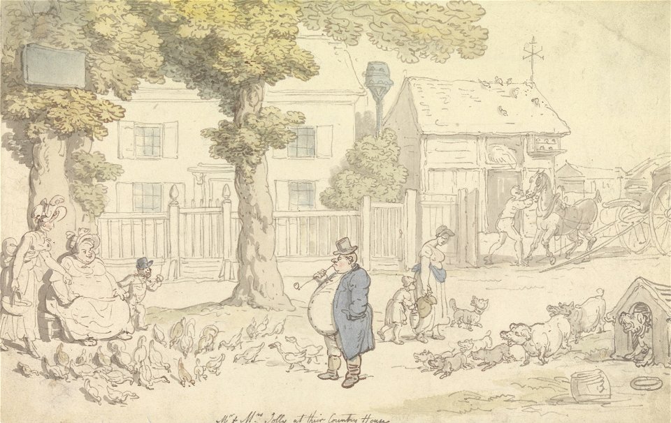 Thomas Rowlandson - Mr. and Mrs. Jolly at their Country House - Google Art Project