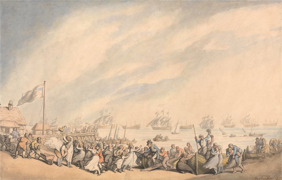 Thomas Rowlandson - The Return of the Fleet to Great Yarmouth in 1797 - Google Art Project