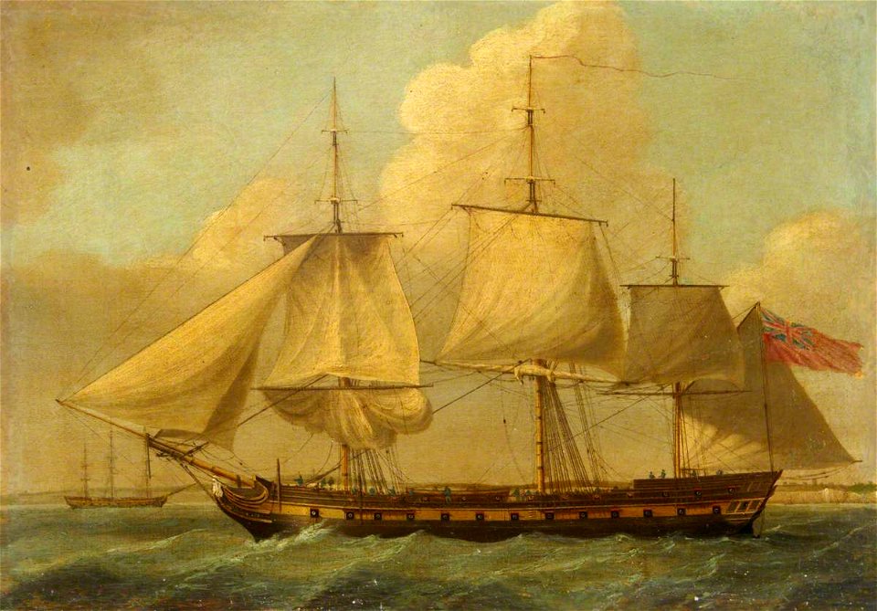 Thomas Whitcombe (c.1752-1824) - The Indiaman 'Britannia' - BHC3748 - Royal Museums Greenwich