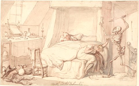 Thomas Rowlandson - Death and the Debauchee - Google Art Project. Free illustration for personal and commercial use.