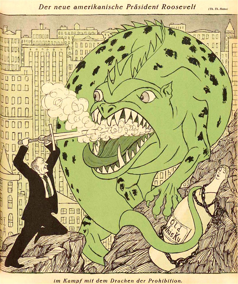 Thomas Theodor Heine - The new American president Roosevelt