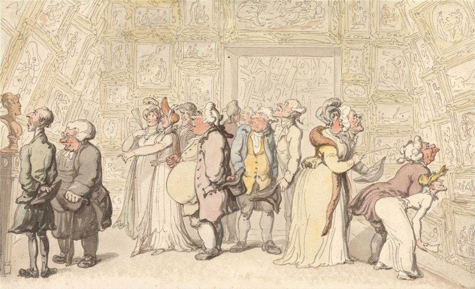 Thomas Rowlandson - Viewing at the Royal Academy - Google Art Project