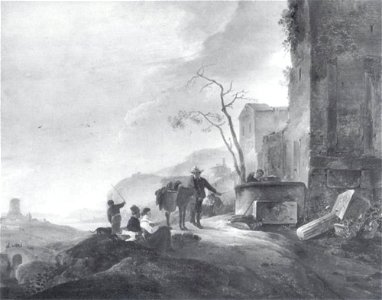 Thomas Wijck - Italianiserend landschap met mensen bij een pad - 665 - Städel Museum