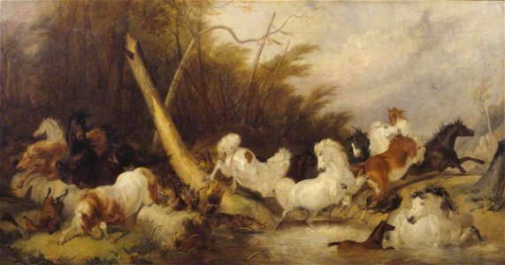 Thomas Woodward (1801-1852) - Horses Surprised by Wolves - N05426 - National Gallery