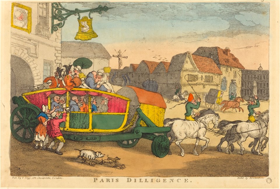 Thomas Rowlandson, Paris Diligence, probably 1810 - National Gallery of Art