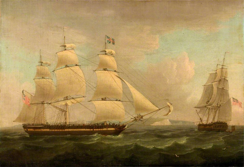 Thomas Whitcombe (c.1752-1824) - A Merchantman off Dover - BHC1102 - Royal Museums Greenwich