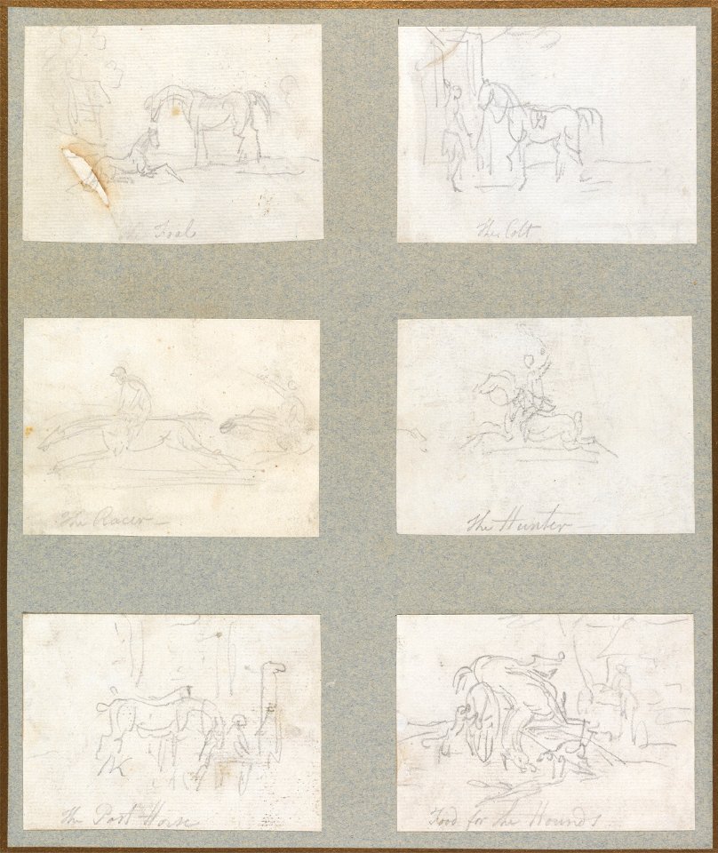 Thomas Rowlandson - Ages of the Horse- The Foal, The Colt, The Racer, The Hunter, The Post-Horse, Food for the Hounds - Google Art Project