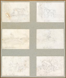 Thomas Rowlandson - Ages of the Horse- The Foal, The Colt, The Racer, The Hunter, The Post-Horse, Food for the Hounds - Google Art Project