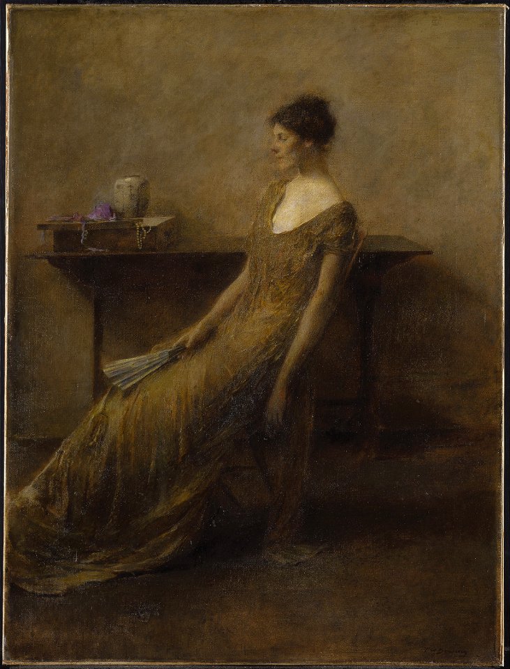 Thomas Wilmer Dewing - Lady in Gold - Google Art Project