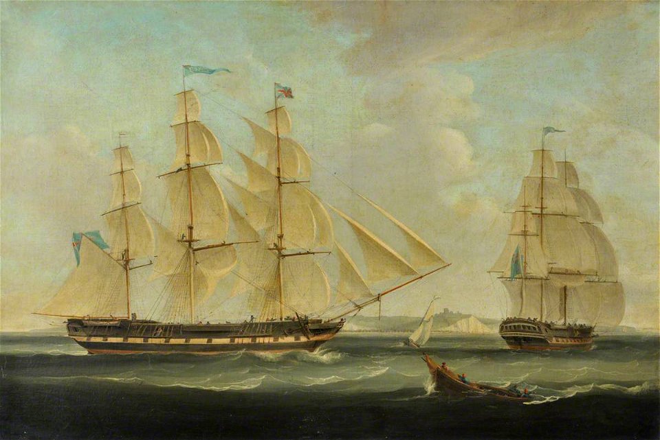 Thomas Whitcombe (c.1752-1824) - The Indiaman 'Essex' - BHC3328 - Royal Museums Greenwich