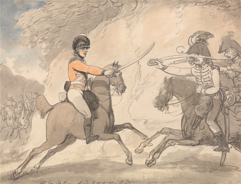 Thomas Rowlandson - Hungarian and Highland Broadsword Exercise - Google Art Project