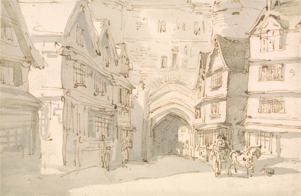 Thomas Rowlandson - The South Gate, Exeter - Google Art Project