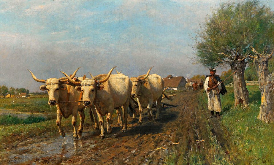 Otto von Thoren - Ungarischer Bauer mit Steppenrindern