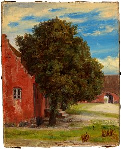 Thorald Læssøe - The Courtyard of the Boller Manor, Jutland, Denmark - NM 7525 - Nationalmuseum