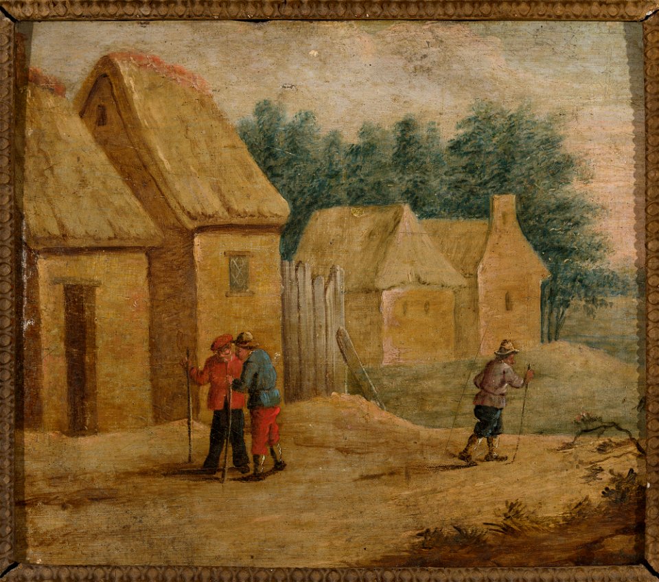 Thomas van Apshoven - Village buildings with peasants - M.Ob.1051 MNW - National Museum in Warsaw