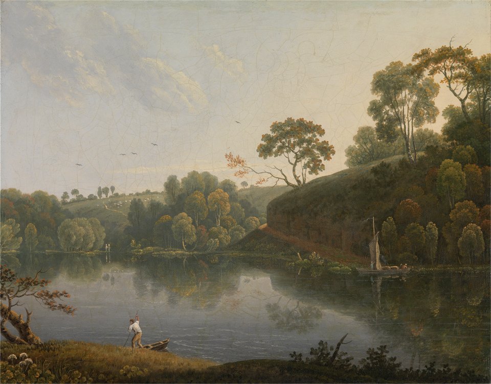 Thomas Wright - Landscape with a Lake and Boats - Google Art Project
