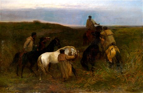 Otto von Thoren - Hirten in weiter Pußtalandschaft