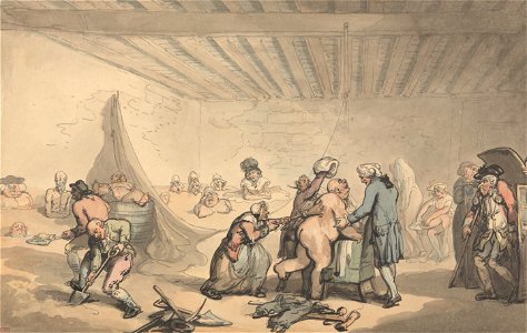 Thomas Rowlandson - Dr Graham's Bathing Establishment - Google Art Project. Free illustration for personal and commercial use.