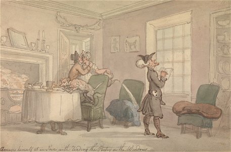 Thomas Rowlandson - Dr. Syntax Copying the Wit of the Window - Google Art Project