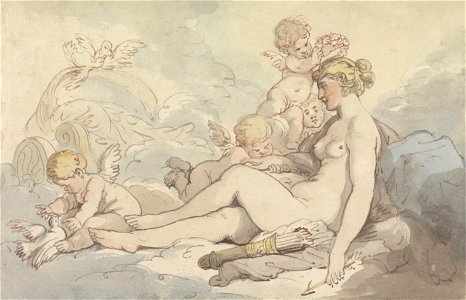 Thomas Rowlandson - Venus Crowned by Cupid - Google Art Project. Free illustration for personal and commercial use.