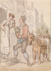 Thomas Rowlandson - The Flower Seller - Google Art Project. Free illustration for personal and commercial use.