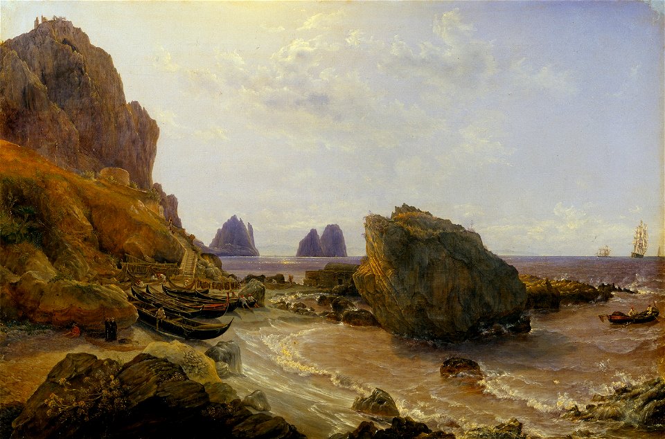 Friedrich Thøming - Et parti fra Capris kyst ved Marina piccola (1829)