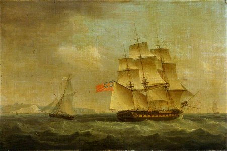 Thomas Whitcombe (c.1752-1824) - The East Indiaman 'Caesar' - BHC3764 - Royal Museums Greenwich