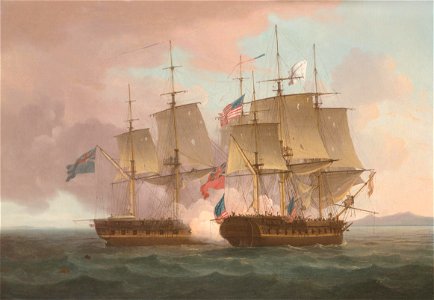 Thomas Whitcombe - The celebrated engagement during which H.M.S. 'Shannon' captured the American frigate 'Chesapeake', 1st June 1813