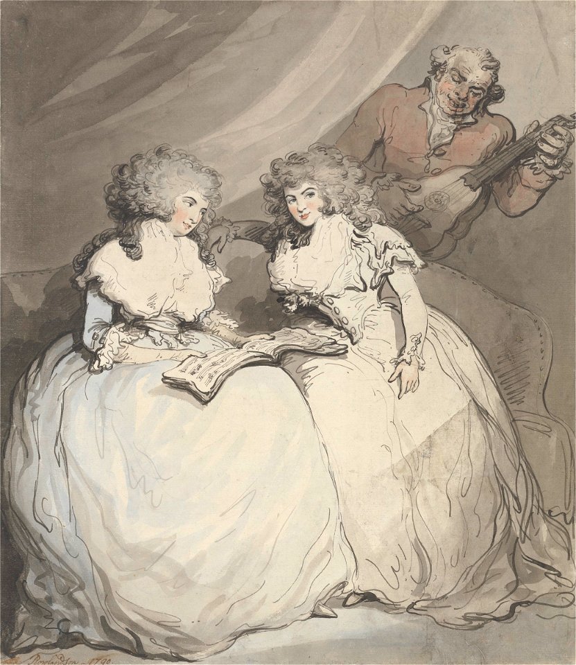 Thomas Rowlandson, Portrait of the Spencer Sisters (1790)
