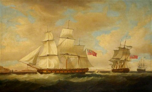 Thomas Whitcombe (c.1752-1824) - The East Indiaman 'Warren Hastings' - BHC3709 - Royal Museums Greenwich