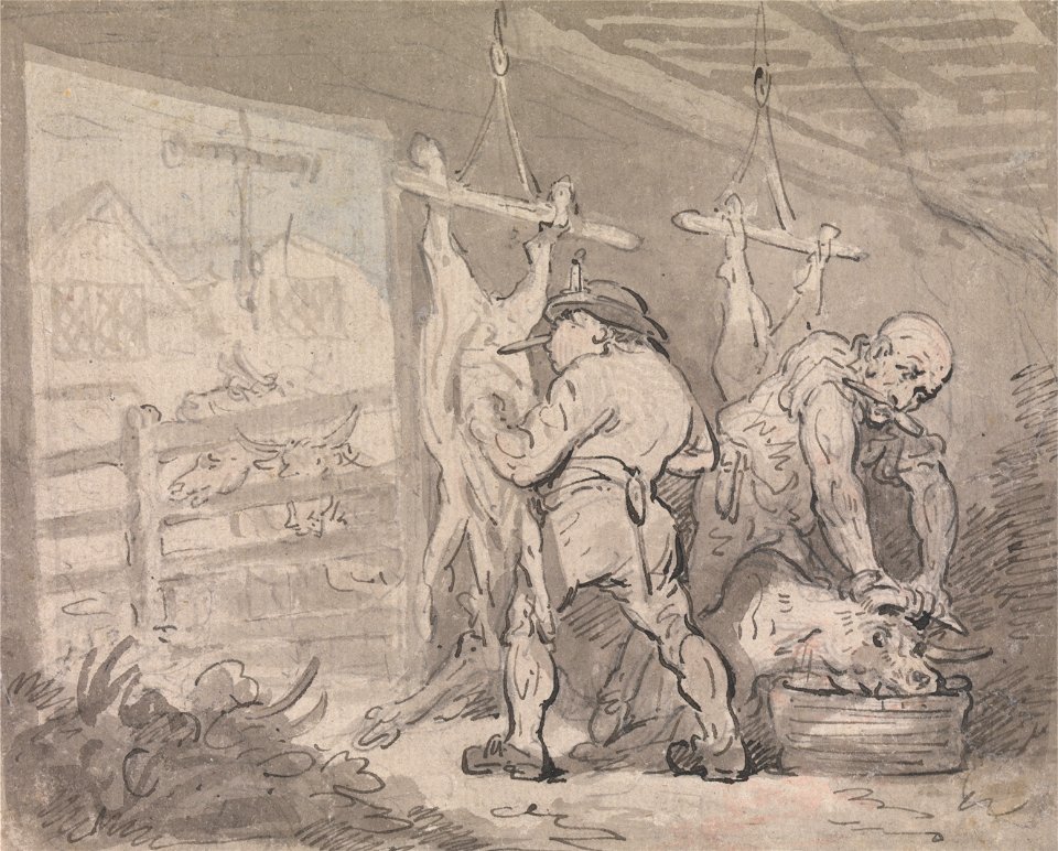 Thomas Rowlandson - The Slaughterhouse - Google Art Project