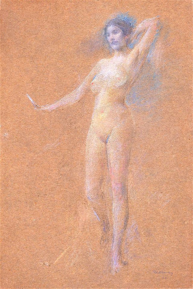 Thomas Wilmer Dewing - Standing Nude Figure of a Girl - n.d.