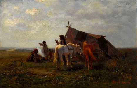 Otto von Thoren - Lagerszene in der Puszta